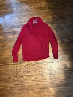 Talbots Red Knit Cowl-Neck Pullover Sweater
